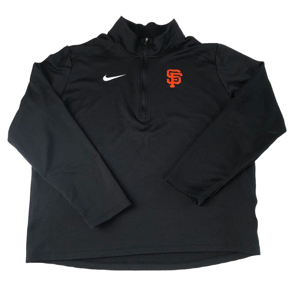 Nike Dri-Fit SF Giants Men’s 1/4 Zip Pull Over Thumb Holes Size Large